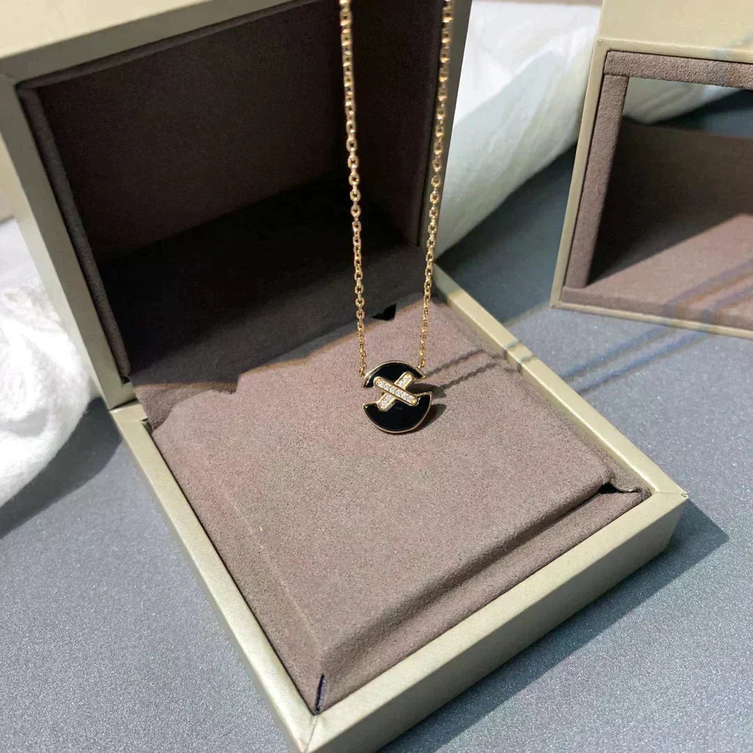 [⭐Hevara Jewelry]JEUX DE ROSE GOLD DIAMOND NECKLACE