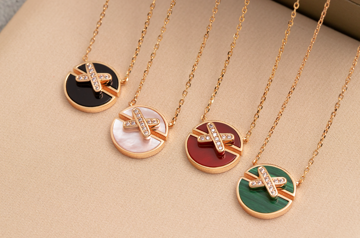 [⭐Hevara Jewelry]JEUX DE PINK GOLD DIAMOND NECKLACE