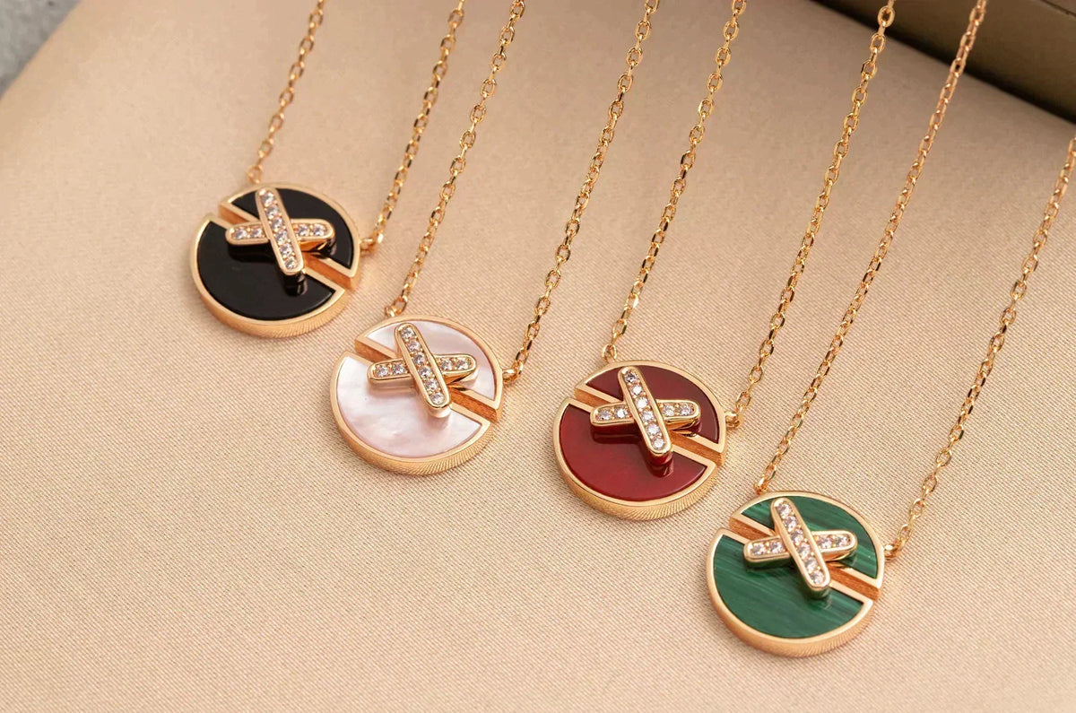 [⭐Hevara Jewelry]JEUX DE ROSE GOLD DIAMOND NECKLACE