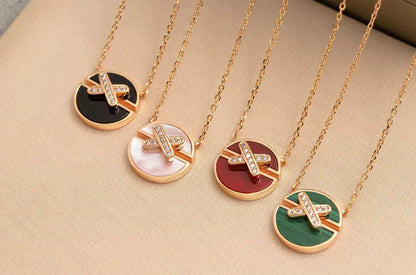 [⭐Hevara Jewelry]JEUX DE ROSE GOLD DIAMOND NECKLACE