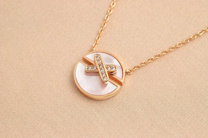 [⭐Hevara Jewelry]JEUX DE ROSE GOLD DIAMOND NECKLACE