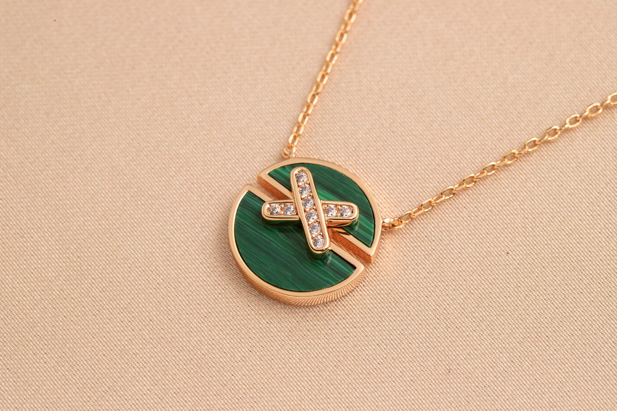 [⭐Hevara Jewelry]JEUX DE PINK GOLD DIAMOND NECKLACE