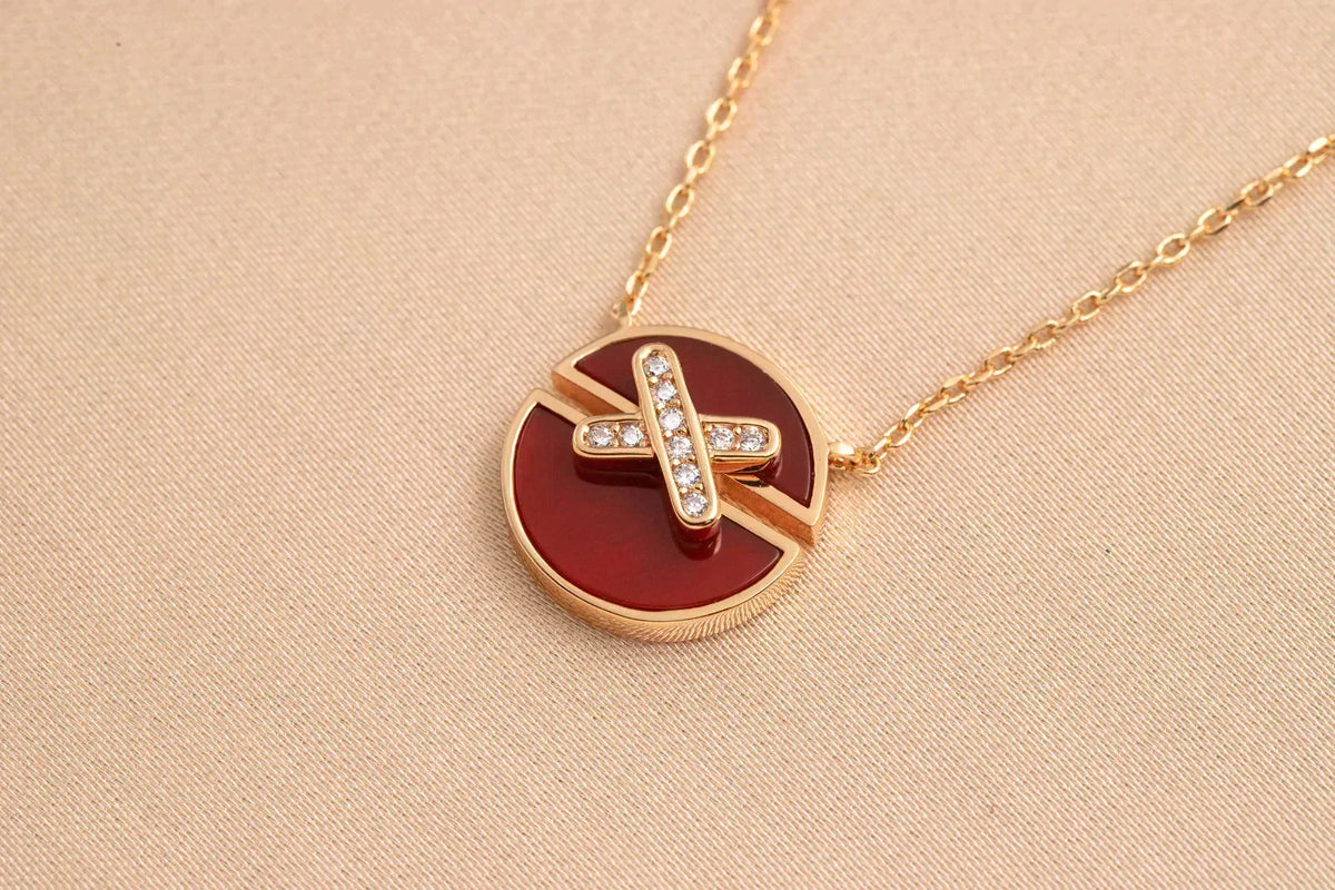 [⭐Hevara Jewelry]JEUX DE ROSE GOLD DIAMOND NECKLACE