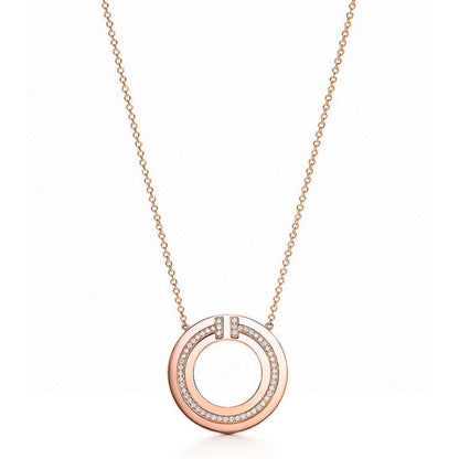 [Hevara Jewelry]DIAMOND AND MOTHER OF PEARL CIRCLE PENDANT