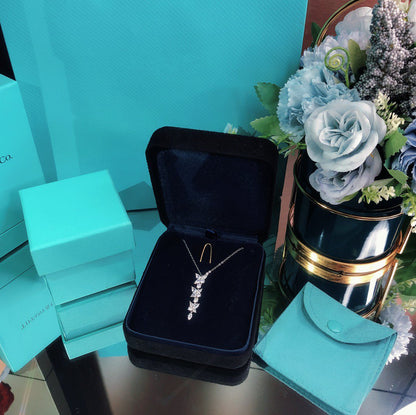 [Hevara Jewelry]MIXED CLUSTER DIAMOND DROP PENDANT