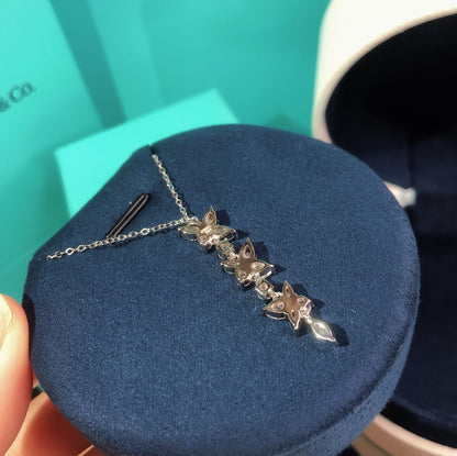 [Hevara Jewelry]MIXED CLUSTER DIAMOND DROP PENDANT