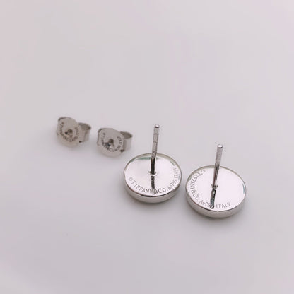 [Hevara Jewelry]TURQUOISE CIRCLE WHITE GOLD EARRINGS