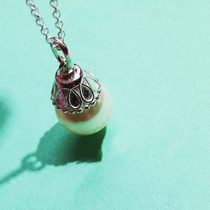 [Hevara Jewelry]PEARL PENDANT GATSBY ZIEGFELD PEARL SILVER NECKLACE