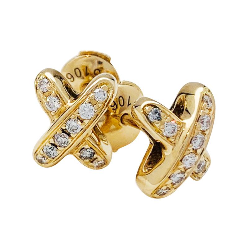 [⭐Hevara Jewelry]JEUX DE GOLD DIAMOND EARRINGS