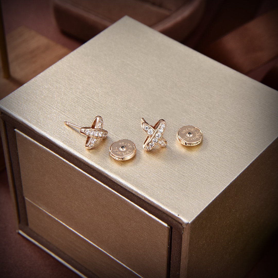 [⭐Hevara Jewelry]JEUX DE GOLD DIAMOND EARRINGS