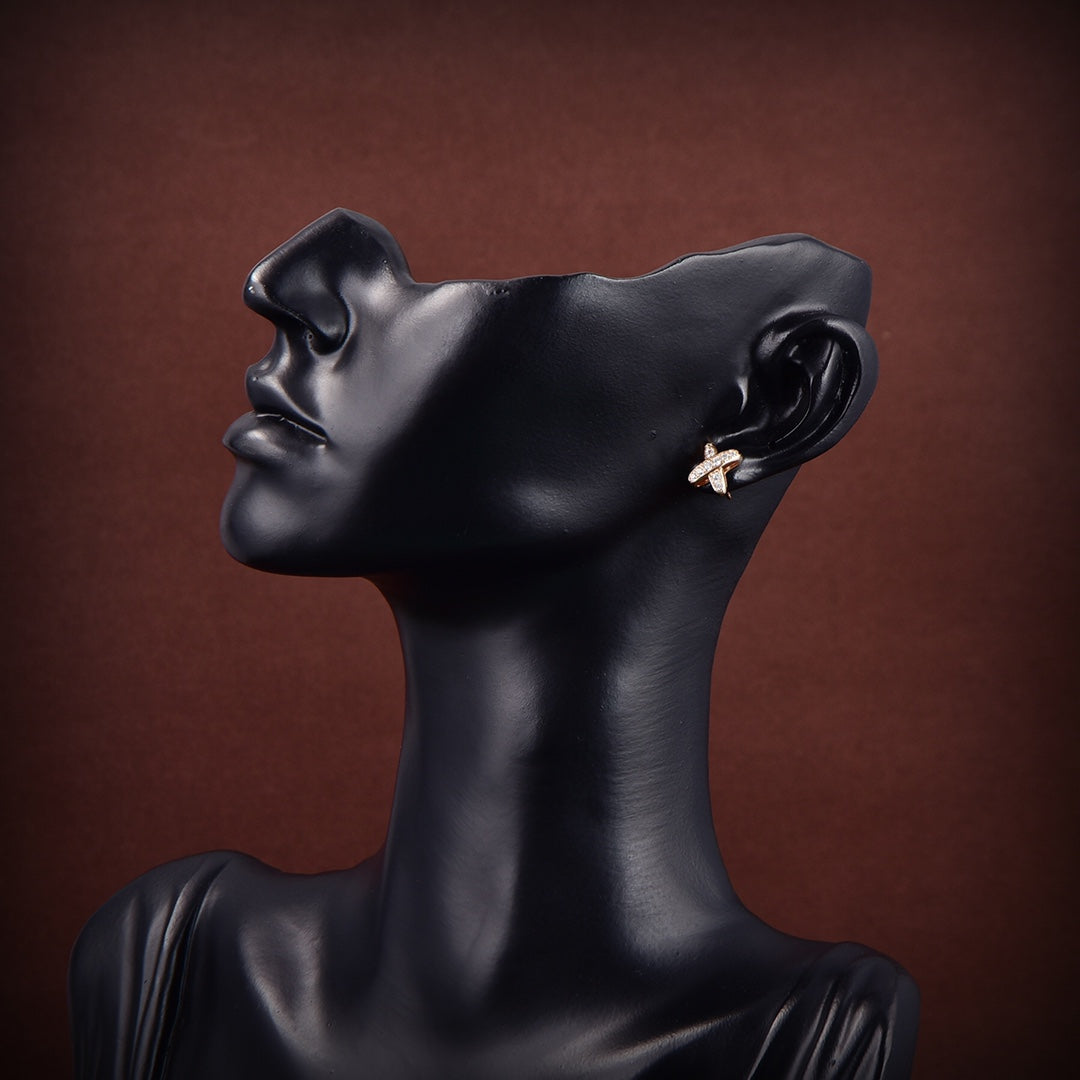 [⭐Hevara Jewelry]JEUX DE GOLD DIAMOND EARRINGS