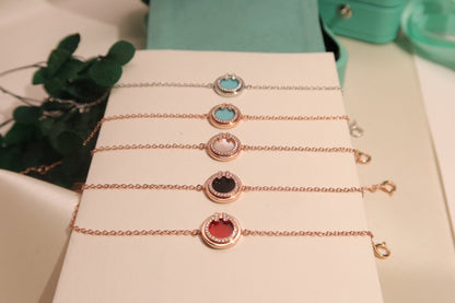 [Hevara Jewelry]DIAMOND CIRCLE PINK GOLD BRACELET