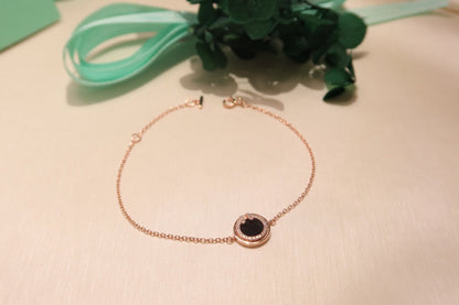 [Hevara Jewelry]DIAMOND CIRCLE PINK GOLD BRACELET
