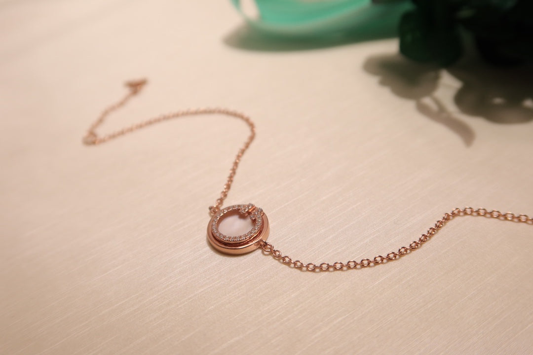 [Hevara Jewelry]DIAMOND CIRCLE PINK GOLD BRACELET