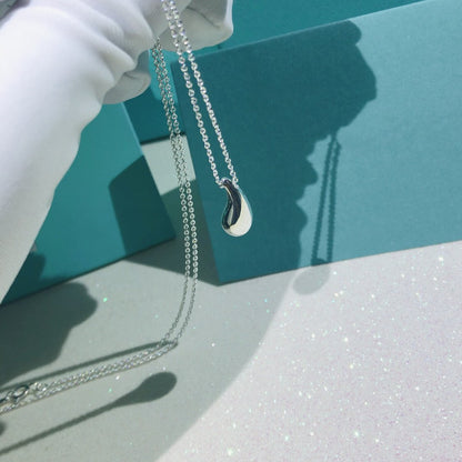 [Hevara Jewelry]ELSA PERETTI TEARDROP PENDANT STERLING SILVER NECKLACE
