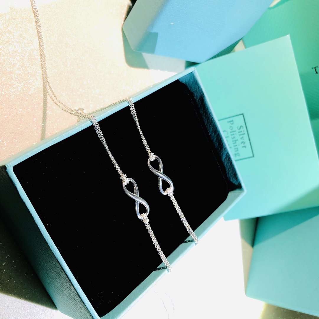 [Hevara Jewelry]SILVER INFINITY DOUBLE CHAIN NECKLACE