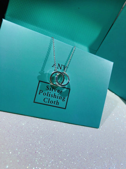 [Hevara Jewelry]INTERLOCKING CIRCLES PENDANT SMALL NECKLACE