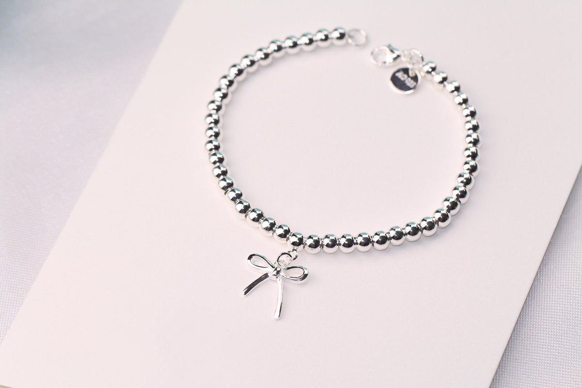 [Hevara Jewelry]STERLING SILVER BOW BEAD BRACELET