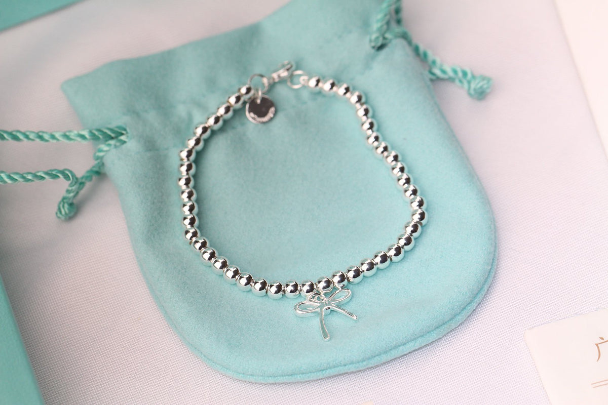 [Hevara Jewelry]STERLING SILVER BOW BEAD BRACELET