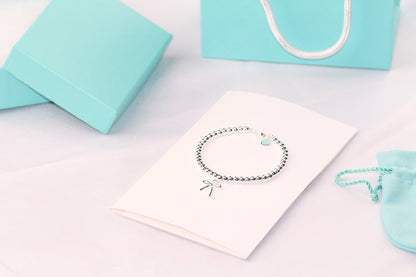 [Hevara Jewelry]STERLING SILVER BOW BEAD BRACELET