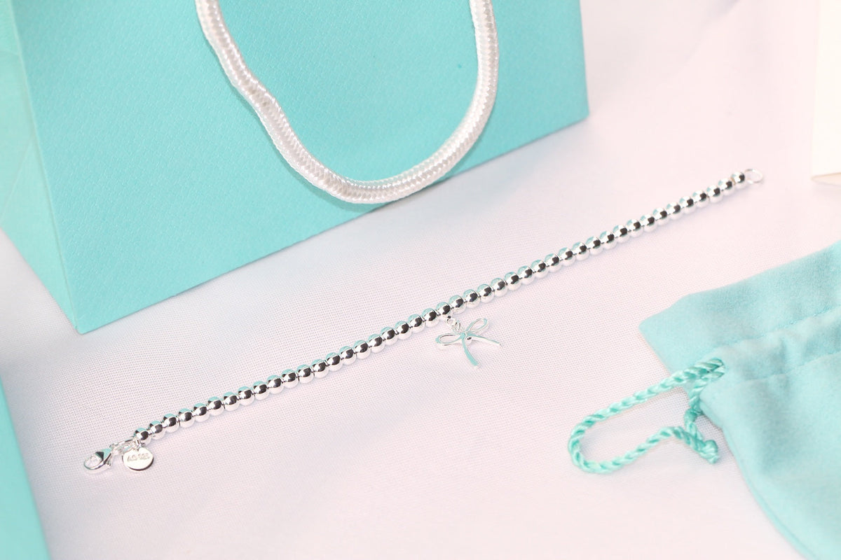 [Hevara Jewelry]STERLING SILVER BOW BEAD BRACELET