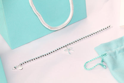 [Hevara Jewelry]STERLING SILVER BOW BEAD BRACELET
