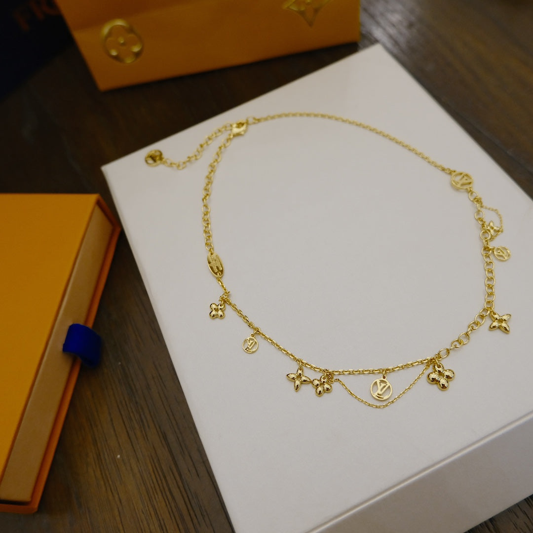 [⭐Hevara Jewelry]BLOOMING SUPPLE NECKLACE BRASS