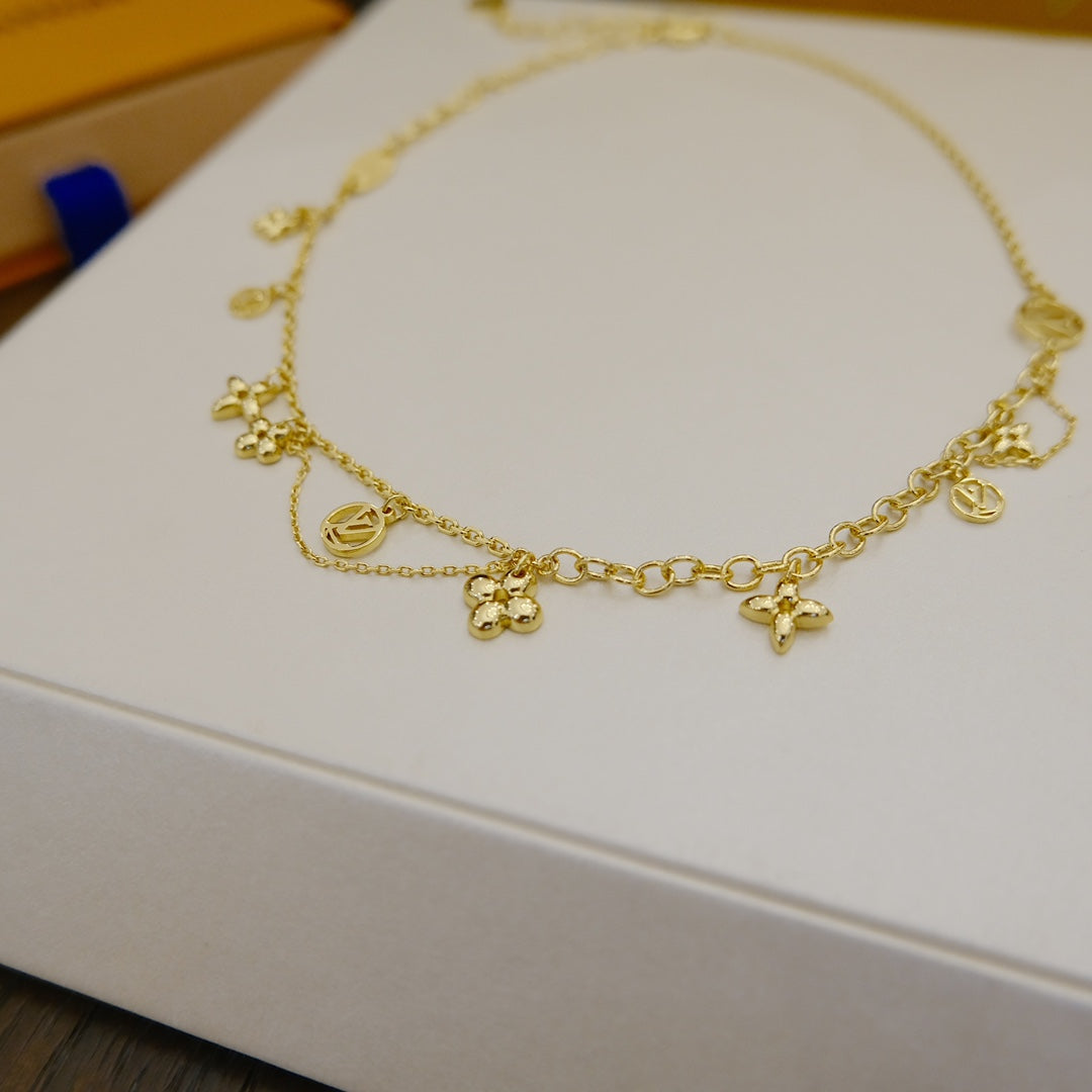 [⭐Hevara Jewelry]BLOOMING SUPPLE NECKLACE BRASS