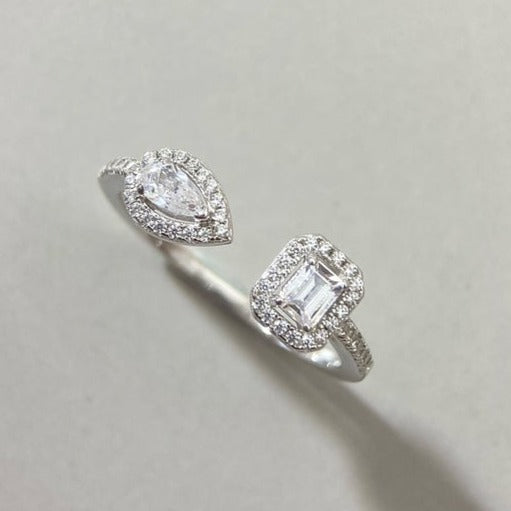 [⭐Hevara Jewelry]MY TWIN TOI & MOI SILVER DIAMOND RING