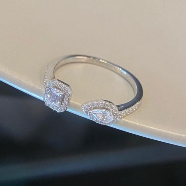 [⭐Hevara Jewelry]MY TWIN TOI & MOI SILVER DIAMOND RING