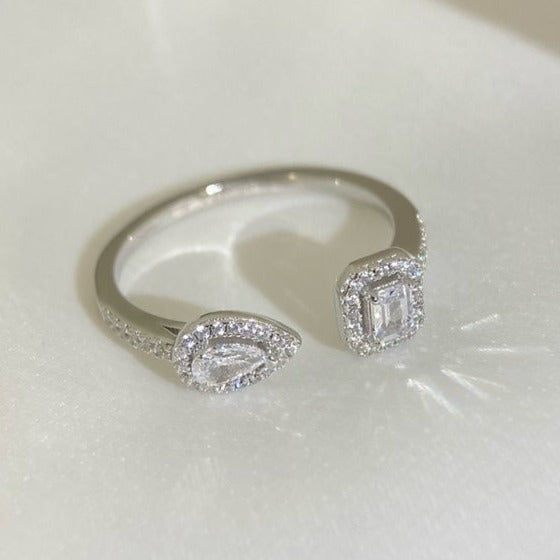 [⭐Hevara Jewelry]MY TWIN TOI & MOI SILVER DIAMOND RING