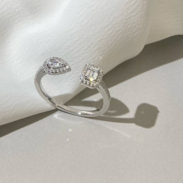 [⭐Hevara Jewelry]MY TWIN TOI & MOI SILVER DIAMOND RING