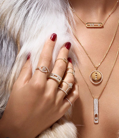 [⭐Hevara Jewelry]Demo MOVE PM NECKLACE PINK GOLD DIAMOND