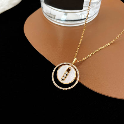 [⭐Hevara Jewelry]Demo MOVE MM NACRE BLANCHE DIAMOND NECKLACE