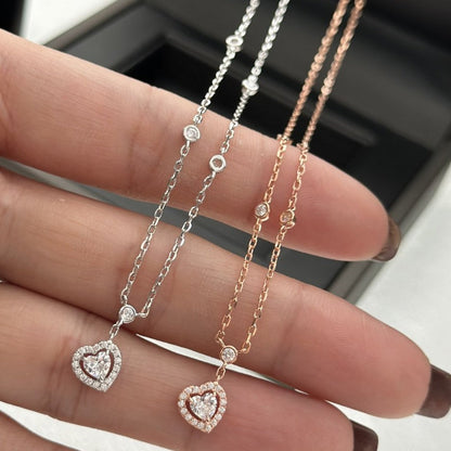 [⭐Hevara Jewelry]JOY HEART DIAMOND NECKLACE