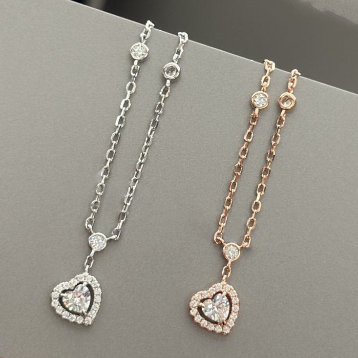 [⭐Hevara Jewelry]JOY HEART DIAMOND NECKLACE