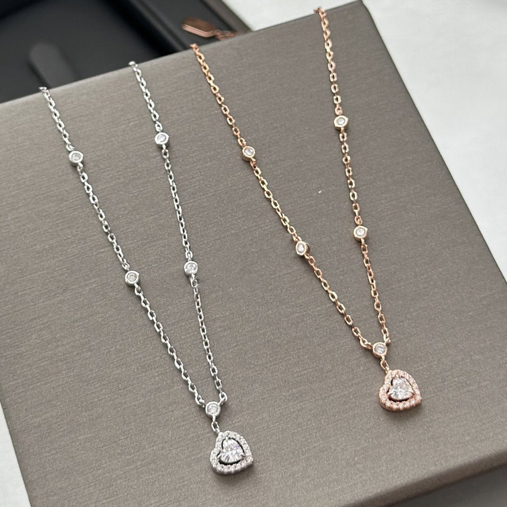 [⭐Hevara Jewelry]JOY HEART DIAMOND NECKLACE