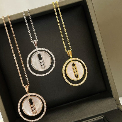 [⭐Hevara Jewelry]Demo MOVE MM NACRE BLANCHE DIAMOND NECKLACE