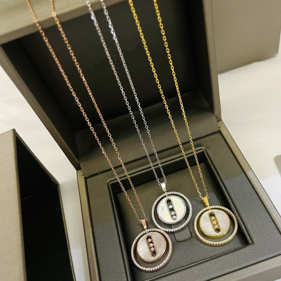 [⭐Hevara Jewelry]Demo MOVE MM NACRE BLANCHE DIAMOND NECKLACE
