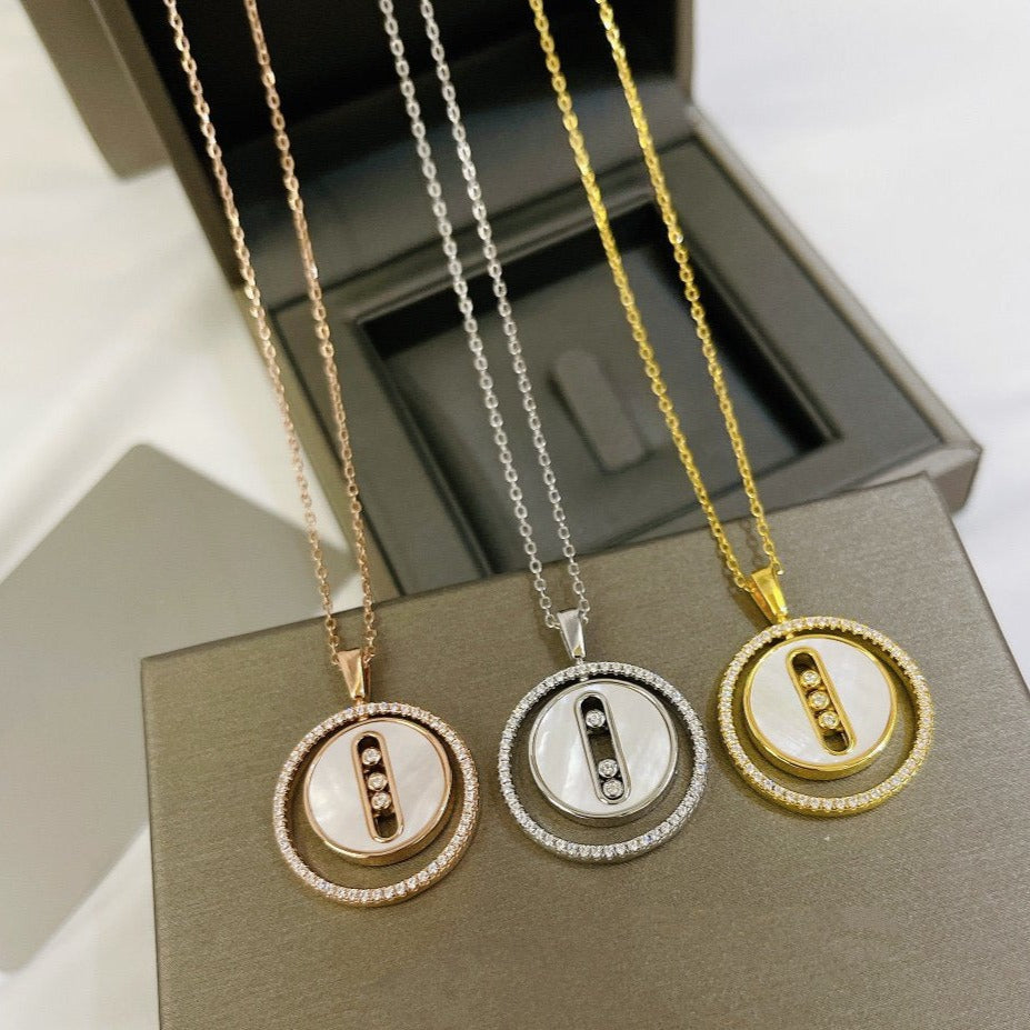 [⭐Hevara Jewelry]Demo MOVE MM NACRE BLANCHE DIAMOND NECKLACE