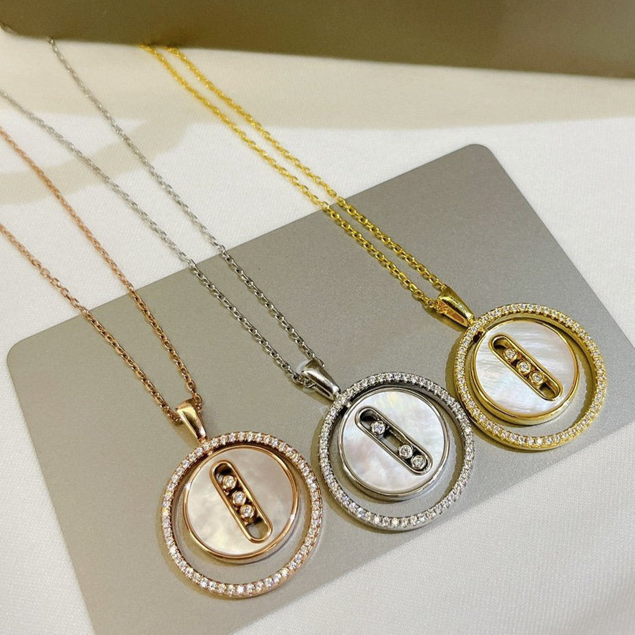 [⭐Hevara Jewelry]Demo MOVE MM NACRE BLANCHE DIAMOND NECKLACE