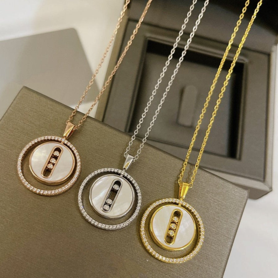 [⭐Hevara Jewelry]Demo MOVE MM NACRE BLANCHE DIAMOND NECKLACE