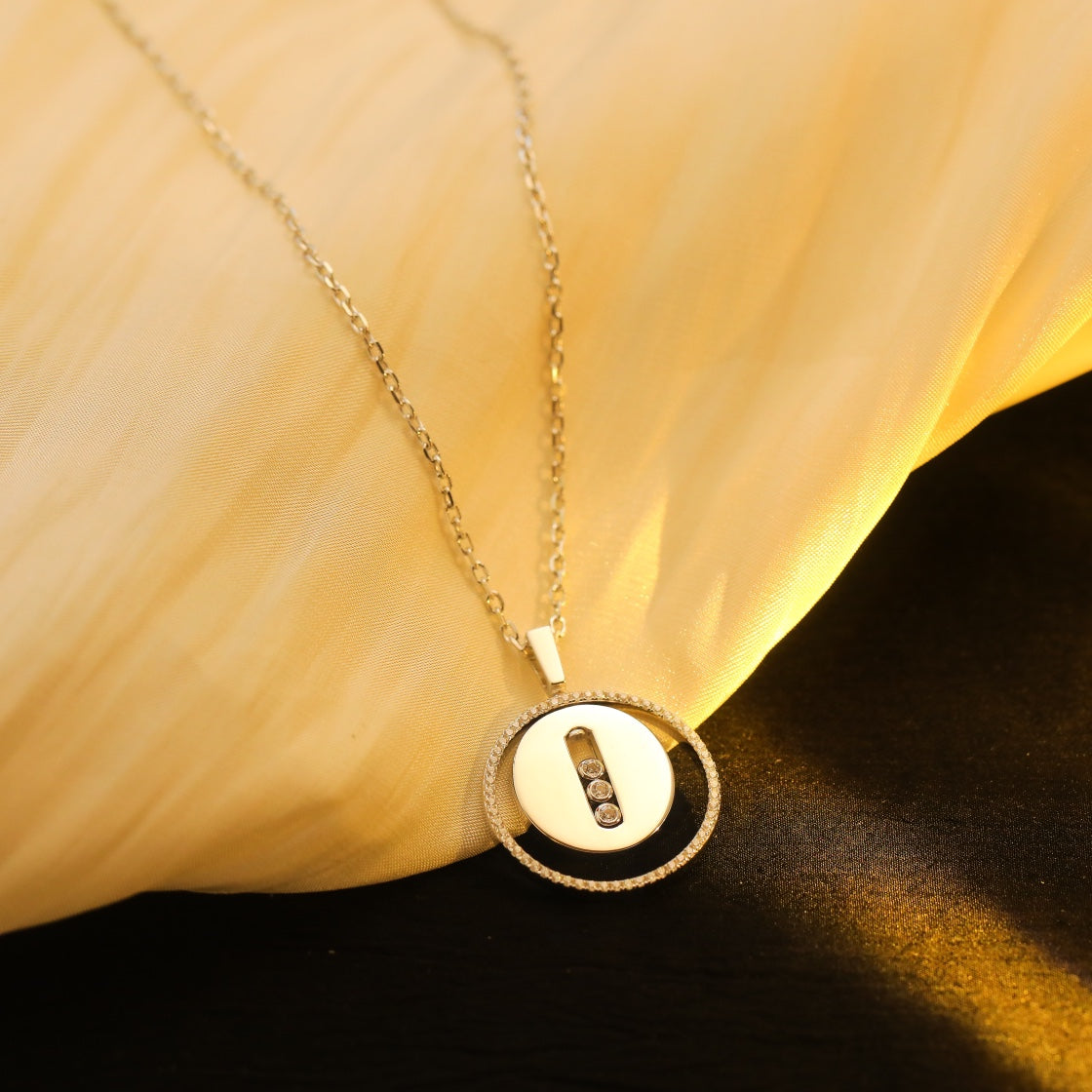 [⭐Hevara Jewelry]Demo MOVE MM SILVER DIAMOND NECKLACE