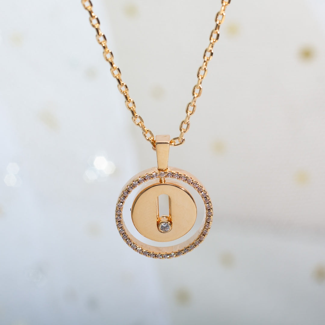 [⭐Hevara Jewelry]Demo MOVE PM NECKLACE PINK GOLD DIAMOND