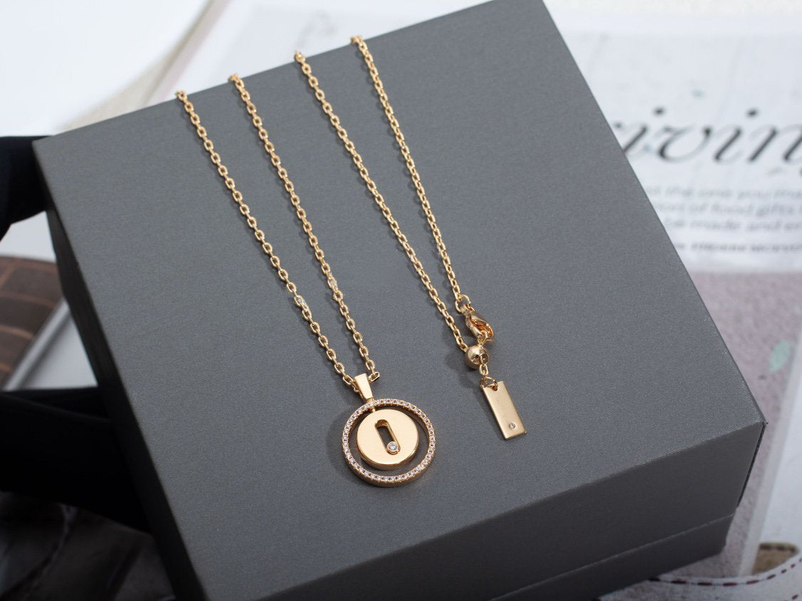 [⭐Hevara Jewelry]Demo MOVE PM NECKLACE PINK GOLD DIAMOND