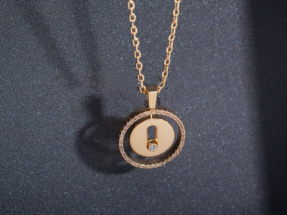 [⭐Hevara Jewelry]Demo MOVE PM NECKLACE PINK GOLD DIAMOND