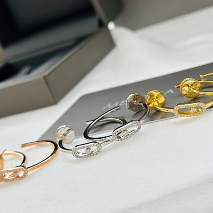 [⭐Hevara Jewelry]CREOLES MOVE UNO PM DIAMOND EARRINGS