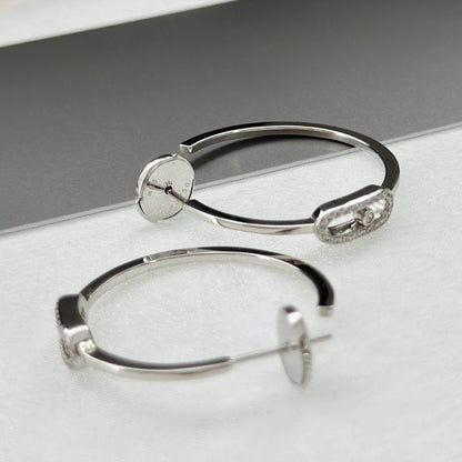 [⭐Hevara Jewelry]CREOLES MOVE UNO PM DIAMOND EARRINGS