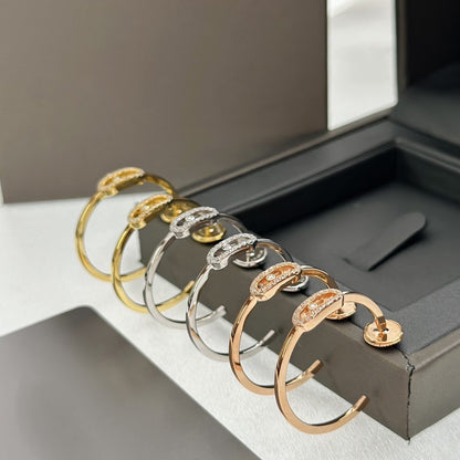 [⭐Hevara Jewelry]CREOLES MOVE UNO PM DIAMOND EARRINGS