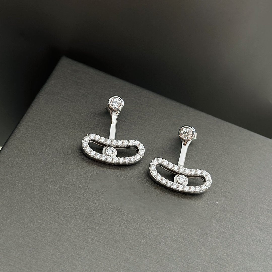 [⭐Hevara Jewelry]MOVE UNO SILVER DIAMOND EARRINGS
